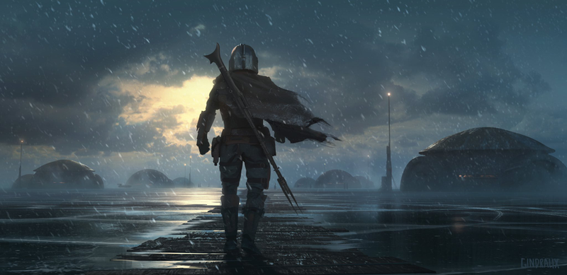 The Mandalorian on his way to a kill.
